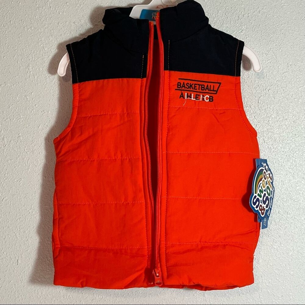 NWT Sweet & Soft Boy’s 3 Piece Basketball Set (Orange Vest, Shirt, & Jeans) 24M - Picture 9 of 16